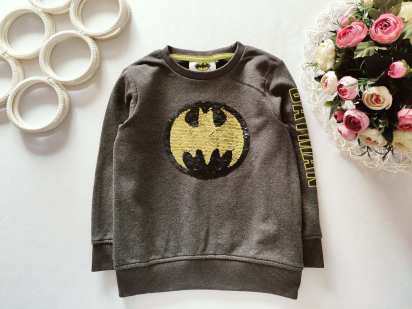4,5 років, зріст 110 Кофта з паєтками batman