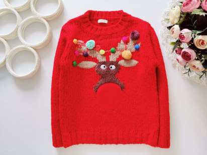 3,4 роки, зріст 104 Новорічний светр із мигалкою