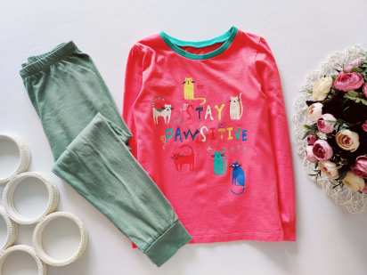 6,7 лет, рост 116,122 Детская пижама с котятами