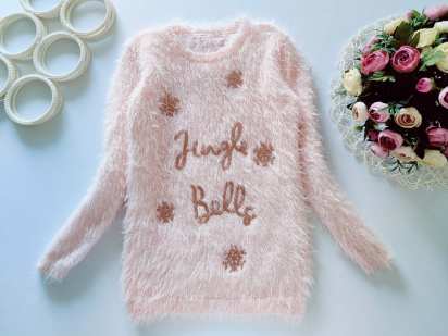 9,10 років, зріст 134,140 Пухнастий пудровий светр