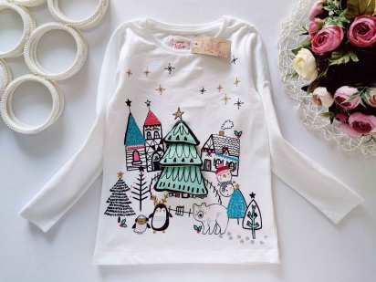 4,5 років, зріст 104,110 Новий новорічний лонгслів з 3D ялинкою