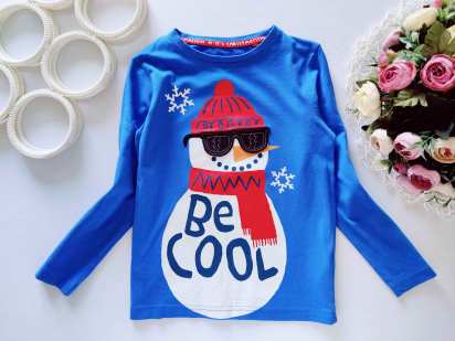 4,5 років, зріст 104,110 Новорічний лонгслів сніговик