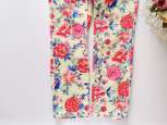 6 років, зріст 116 Стрейчові штани з квітами - зображення 3