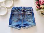 3 роки, зріст 98 Стрейчові джинсові шорти з підворотом - зображення 3