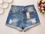 S Нові жіночі рвані шорти з підворотом - зображення 1