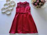 6 років, зріст 116 Бордова атласна сукня для дівчинки - зображення 1