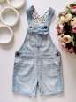 12,18 мес, рост 86 Голубой летний джинсовый комбинезон - зображення 1