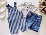9,12 міс, зріст 74,80 Ромпер, пісочник та шорти джинсові - зображення 1