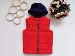 7,8 років, зріст 122,128 Червоний теплий дутий жилет з капюшоном - зображення 1
