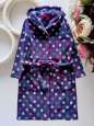 7,8 лет, рост 122,128 Фиолетовый халат в горох - зображення 1