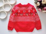 12,18 міс, зріст 80,86 Червоний новорічний светр з оленями - зображення 1