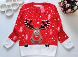 Новогодний свитер на фотосессию красній с оленем - зображення 1