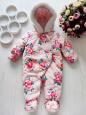 0-3 міс, Теплий комбінезон на синтепоні для дівчинки - зображення 1