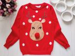 7,8 років, зріст 128 Червоний светрик з оленем - зображення 1