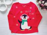 5,6 лет, рост 116 Новогодний реглан с пингвином - зображення 1