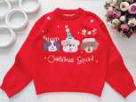 8 років, зріст 128 Гарний червоний новорічний светр для дівчинки - зображення 1