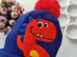 2-6 лет, Теплая детская шапка с динозарвом - зображення 2
