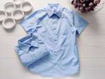 9,10 років, (2 штуки) Нові дитячі блакитні сорочки з коротким рукавом - зображення 1