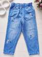 4,5 років, зріст 110 Вільні блакитні джинси на гумці для дівчинки - зображення 1