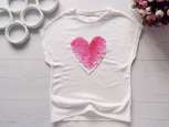 8 років, зріст 128 Футболка з серцем із паєток - зображення 1