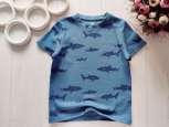5,6 років, зріст 116 Фактурна футболка в акулах - зображення 1