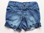 9-12 міс, зріст 80 Легенькі шорти для дівчинки колір під джинс - зображення 1
