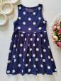 5,6 років, зріст 116 Синя сукня в горох - зображення 1